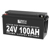 Rich Solar 25.6 V 100 Ah Lithium Iron Phosphate Battery.